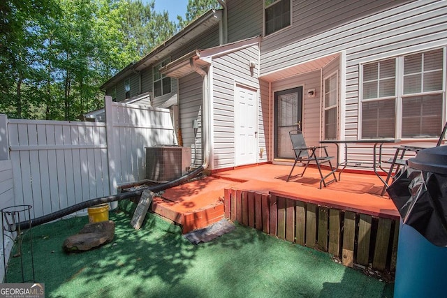 1346 Revelstoke Cv, Riverdale, GA 30296 - wooden terrace featuring central air condition unit