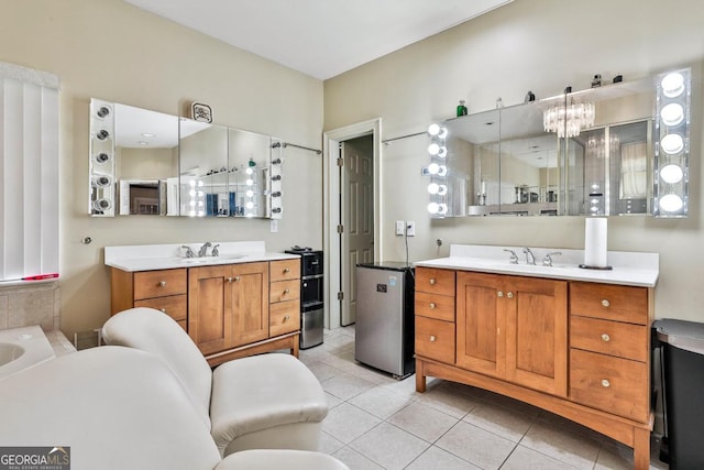 226 Long Island Dr, Whitesburg, GA 30185 - full bathroom with tile patterned flooring, two vanities, and a bath
