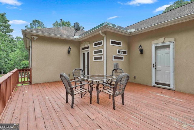 226 Long Island Dr, Whitesburg, GA 30185 - wooden deck with outdoor dining space