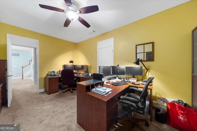 3554 Black Cherry Pt SW, Gainesville, GA 30504 - carpeted office space featuring ceiling fan and baseboards
