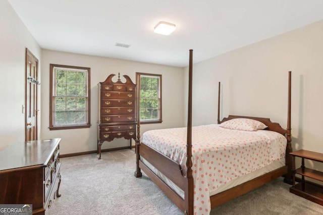 6165 Pin Oak Ln, Alpharetta, GA 30005 - bedroom featuring light carpet, multiple windows, and baseboards