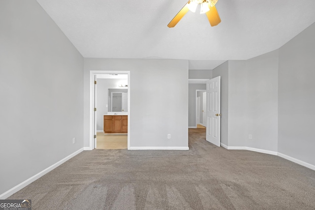 145 Silver Mine Trl, Austell, GA 30168 - unfurnished bedroom featuring carpet floors, baseboards, ensuite bathroom, and a ceiling fan