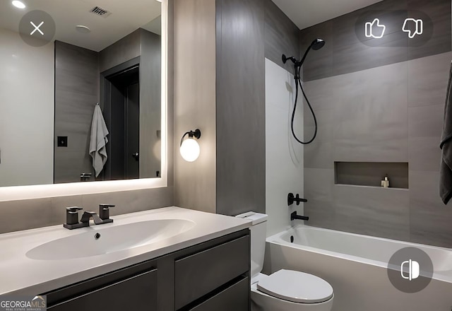 145 Silver Mine Trl, Austell, GA 30168 - full bath with toilet, vanity, and bathing tub / shower combination