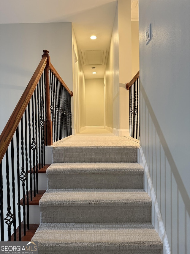 2360 Barrington Trace Cir SW, South Fulton, GA 30331 - stairway with attic access and wood finished floors