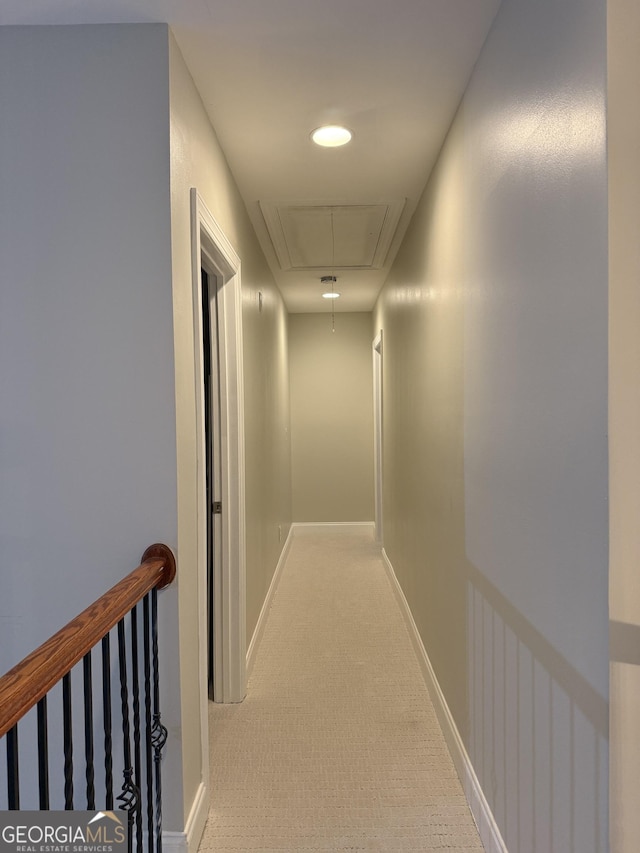 2360 Barrington Trace Cir SW, South Fulton, GA 30331 - hall with attic access, carpet floors, and an upstairs landing