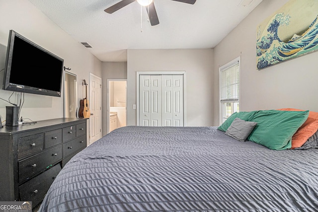 385 Eagles Nest Cir, Carrollton, GA 30116 - bedroom featuring a closet and a ceiling fan