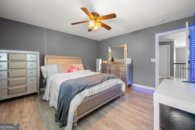143 Monarch Way, Hiram, GA 30141 - bedroom featuring wood finished floors, ceiling fan, and baseboards