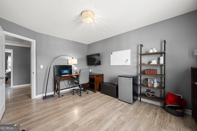 143 Monarch Way, Hiram, GA 30141 - office space featuring light wood-style flooring, baseboards, and attic access