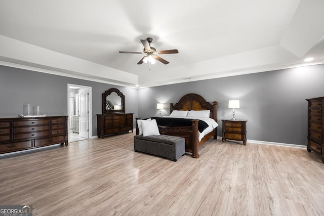 143 Monarch Way, Hiram, GA 30141 - bedroom with a raised ceiling, baseboards, wood finished floors, and recessed lighting