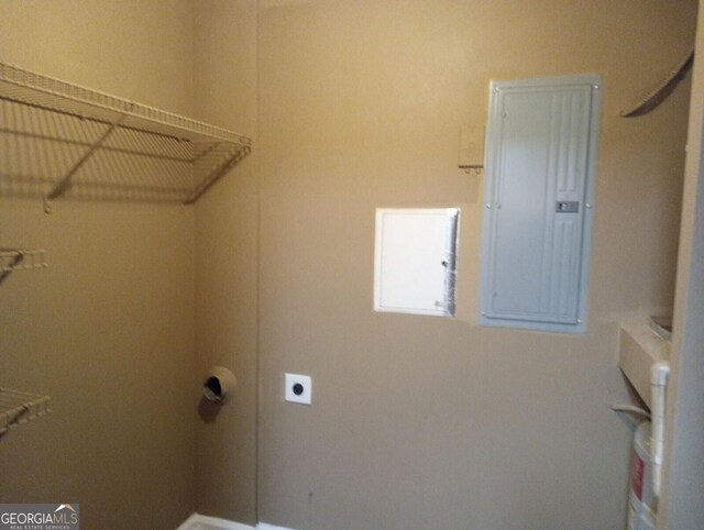 8202 Fairington Village Dr, Lithonia, GA 30038 - laundry room featuring electric panel and electric dryer hookup