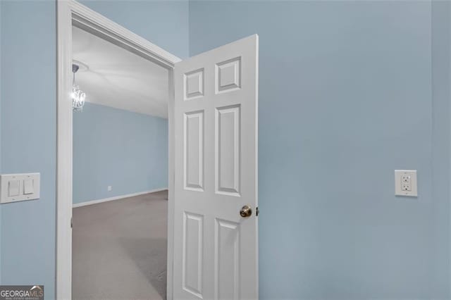 6206 Carriage Gate Ln Unit 6, Mableton, GA 30126 - hallway featuring carpet and baseboards