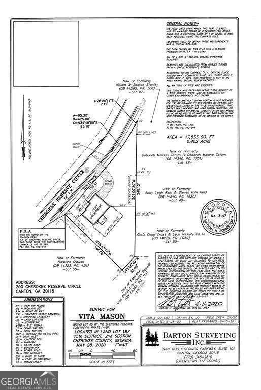 200 Cherokee Reserve Cir, Canton, GA 30115 - survey map / technical document