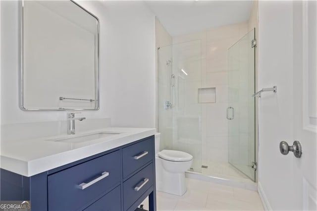 4356 N Buckhead Dr NE, Atlanta, GA 30342 - full bath featuring a shower stall, tile patterned floors, and vanity