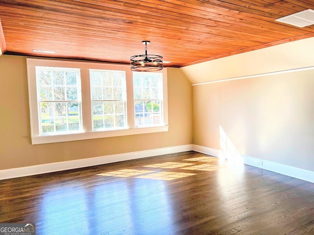 125 Oak Ave, Carrollton, GA 30117 - additional living space with wooden ceiling, baseboards, lofted ceiling, and wood finished floors