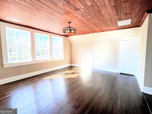 125 Oak Ave, Carrollton, GA 30117 - empty room with wood ceiling, wood finished floors, baseboards, and vaulted ceiling