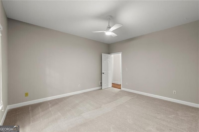 3600 Goldenrod Dr, Alpharetta, GA 30005 - spare room with a ceiling fan, light carpet, and baseboards