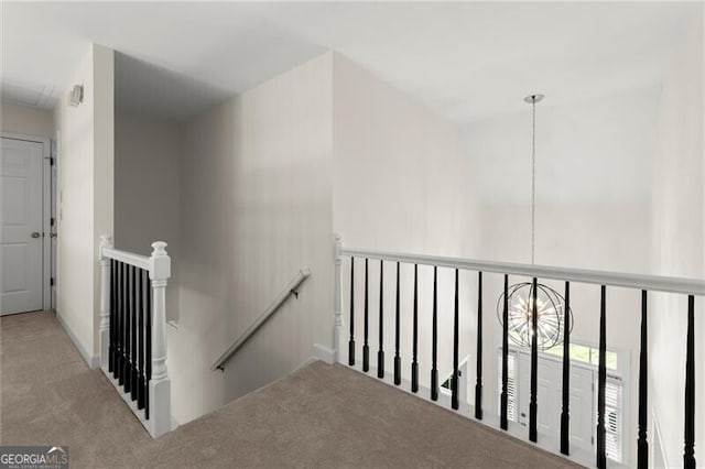 3600 Goldenrod Dr, Alpharetta, GA 30005 - corridor with an upstairs landing, carpet floors, and baseboards