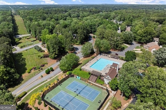 3600 Goldenrod Dr, Alpharetta, GA 30005 - view of property location with a forest and a pool area