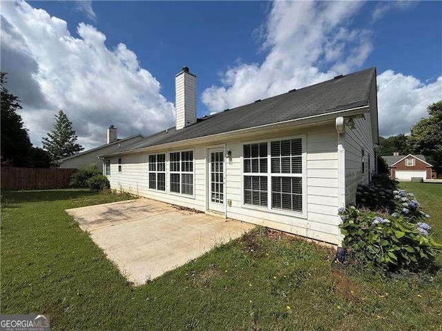 124 Sparkling Spring Trl, Mcdonough, GA 30252 - rear view of property featuring a patio and a chimney