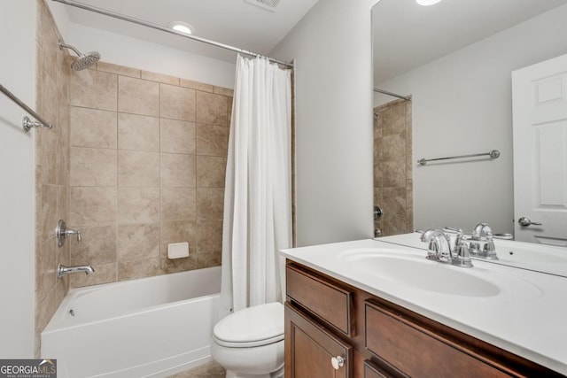 2325 Limehurst Dr NE, Atlanta, GA 30319 - bathroom featuring shower / bath combo, vanity, and toilet