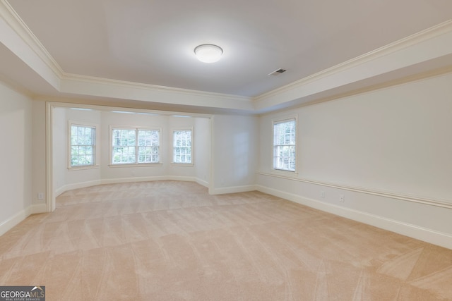 314 Caruso Ct, Sandy Springs, GA 30350 - empty room featuring crown molding, light colored carpet, and a tray ceiling