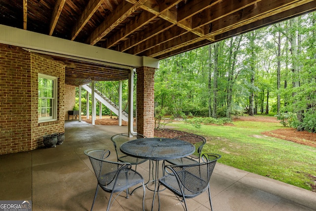 314 Caruso Ct, Sandy Springs, GA 30350 - view of patio / terrace featuring stairway and a forest view