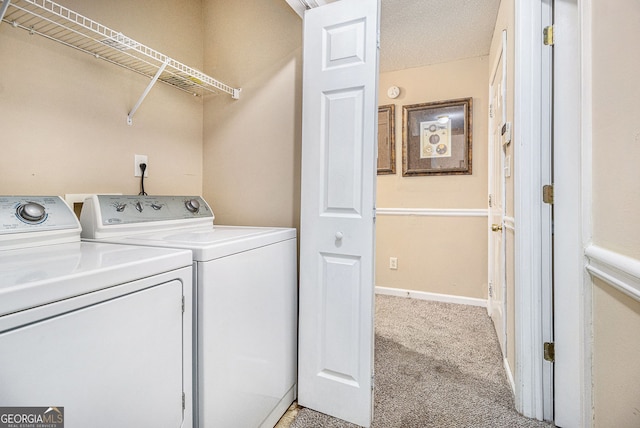 7008 Glen Valley Way, Fairburn, GA 30213 - laundry room featuring washing machine and clothes dryer and light carpet