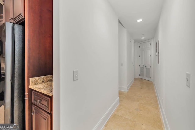 3100 Prince Ln, Saint Simons, GA 31522 - hallway with recessed lighting, baseboards, and light tile patterned floors