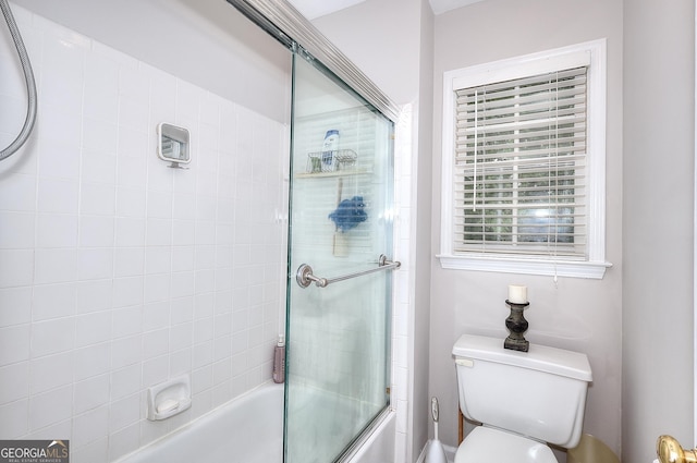 1850 Noblin Ridge Way, Duluth, GA 30097 - bathroom with shower / bath combination with glass door and toilet