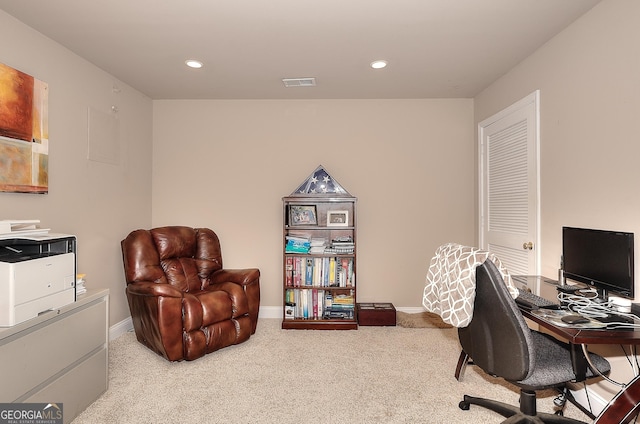 1850 Noblin Ridge Way, Duluth, GA 30097 - home office featuring recessed lighting and carpet floors
