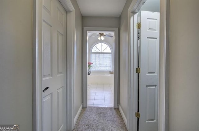5327 Saville Dr NW, Acworth, GA 30101 - hallway with carpet floors and baseboards