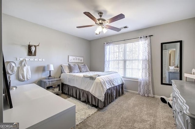 5327 Saville Dr NW, Acworth, GA 30101 - bedroom featuring light colored carpet and ceiling fan