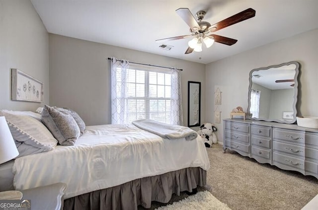 5327 Saville Dr NW, Acworth, GA 30101 - bedroom featuring light colored carpet and a ceiling fan