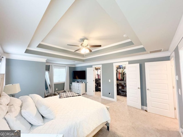 2991 Rice Creek Ct Unit 84P, Jefferson, GA 30549 - bedroom with a raised ceiling, ornamental molding, light colored carpet, baseboards, and a spacious closet