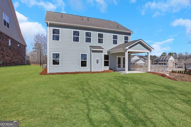 6775 Cambridge Dr, Flowery Branch, GA 30542 - back of property featuring a patio area, ceiling fan, and central AC unit