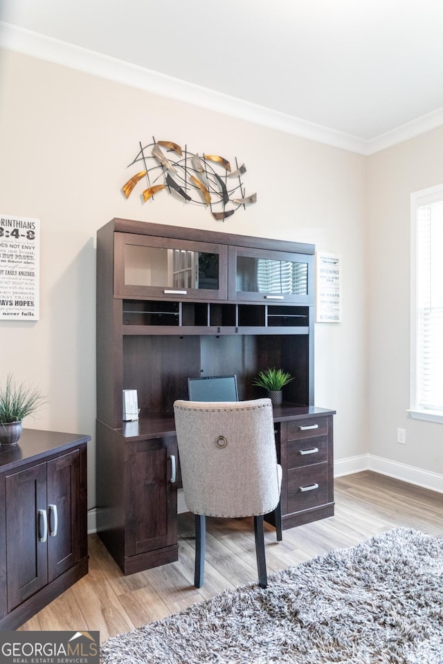 2665 Crowbrook Way, Cumming, GA 30040 - office with light wood-style floors and ornamental molding
