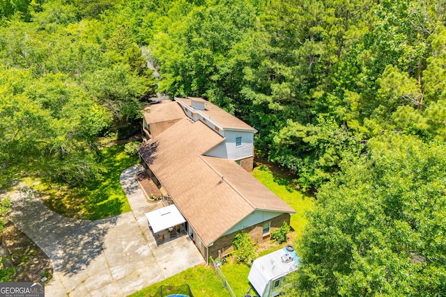 258 Big Oak Rd, Whitesburg, GA 30185 - aerial view of property and surrounding area with a heavily wooded area