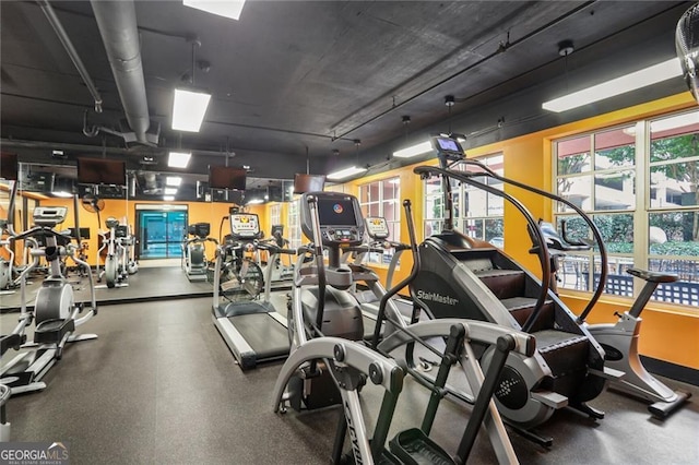 1101 Juniper St NE Unit 1216, Atlanta, GA 30309 - gym with rail lighting