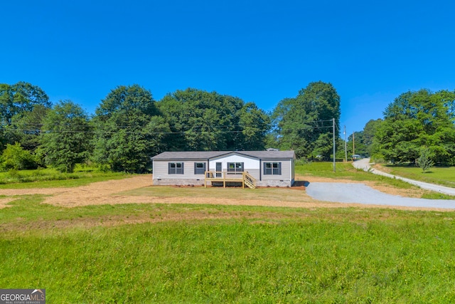 33 Marigold Dr, Carnesville, GA 30521 - manufactured / mobile home with driveway, crawl space, and a front lawn
