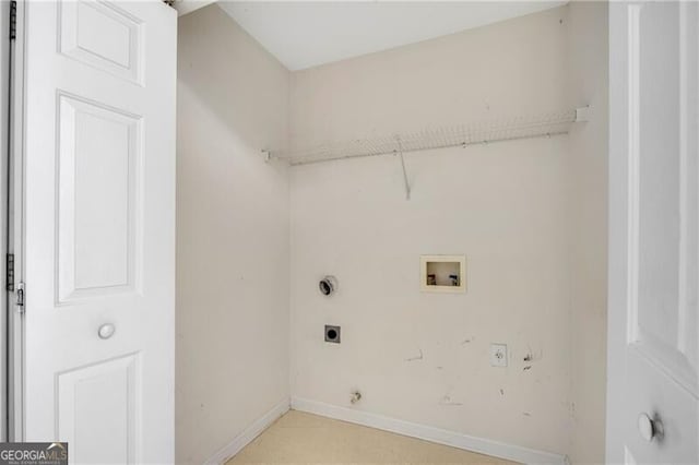 424 Yellow River Walk, Lawrenceville, GA 30043 - washroom with hookup for an electric dryer, baseboards, washer hookup, and hookup for a gas dryer