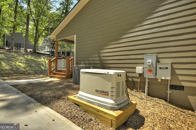 1214 Zenith Trl, Ellijay, GA 30540 - exterior view of a power unit, central AC unit, and electric meter