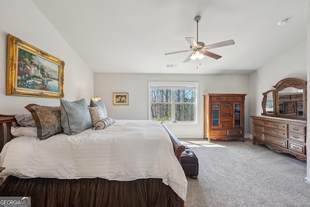 6024 Park Bay Ct, Flowery Branch, GA 30542 - carpeted bedroom featuring ceiling fan