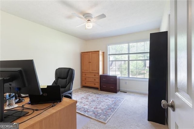 2577 Abbotts Glen Dr NW, Acworth, GA 30101 - office featuring light carpet and ceiling fan