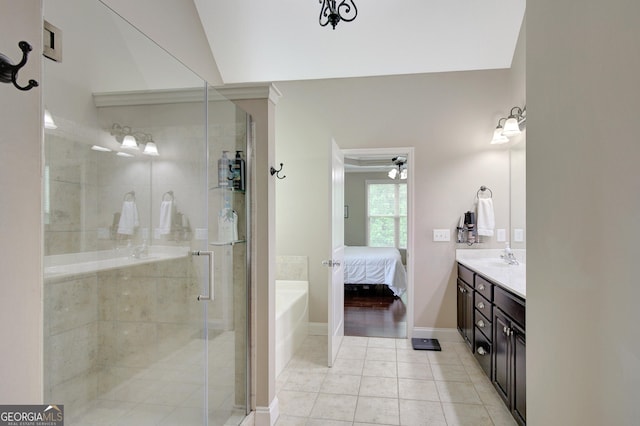 108 Hidden Springs Dr, Lagrange, GA 30240 - full bath with a shower stall, vanity, ensuite bath, tile patterned floors, and a bath