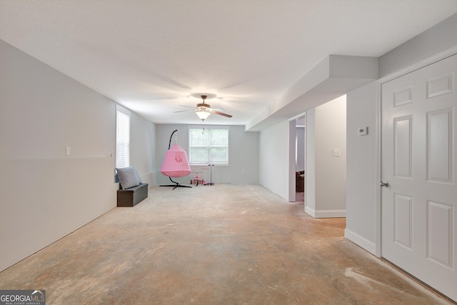 108 Hidden Springs Dr, Lagrange, GA 30240 - sitting room with concrete flooring and ceiling fan