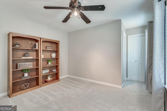 5548 Fitzpatrick Trce, Peachtree Corners, GA 30092 - spare room featuring a ceiling fan, light colored carpet, and baseboards