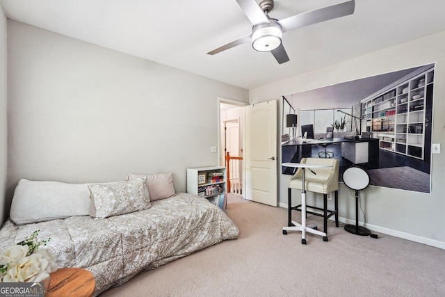 4630 Smokestone Dr, Douglasville, GA 30135 - carpeted bedroom with baseboards and ceiling fan