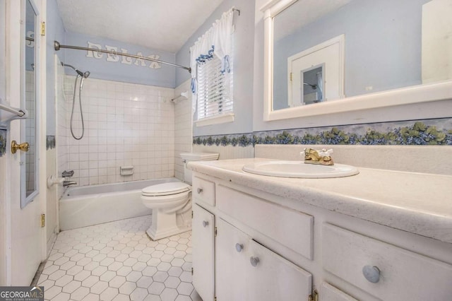 2209 Willoby Ct, Morrow, GA 30260 - full bath featuring shower / bathtub combination, vanity, toilet, and tile patterned flooring