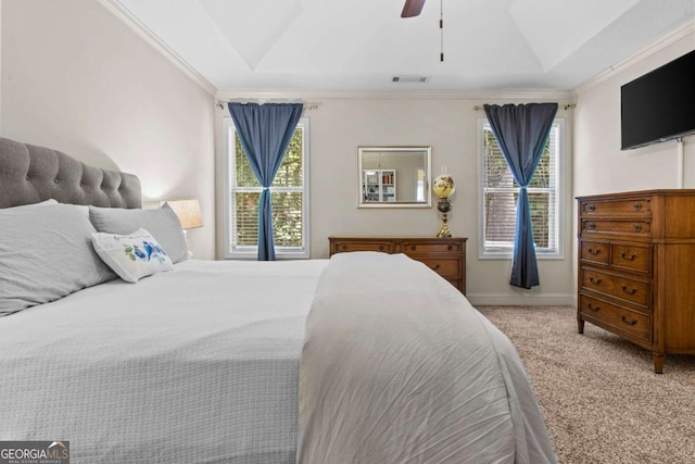 632 Holly Springs Ct, Athens, GA 30606 - carpeted bedroom featuring crown molding and a ceiling fan