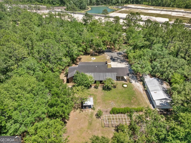 1206 Zittrouer Rd, Guyton, GA 31312 - aerial view of property and surrounding area with a heavily wooded area and a large body of water